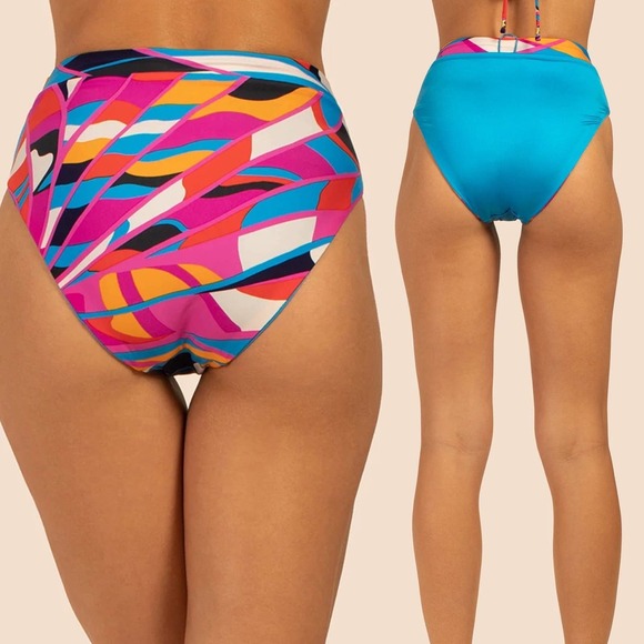 NWT TRINA TURK RIO Reversible High Waist Bikini Bottom, size 14 - Picture 12 of 12